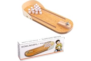 Wooden Bowling,Mini Bowling Game Set,Table Top Mini Bowling Game Set,Desktop Bowling Game Toy,Wooden Bowling Game,Mini Tablet
