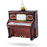 Piano Blown Glass Christmas Ornament
