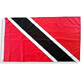 3x5 Trinidad and Tobago Flag with 100% Polyester Fabric, Double Stitched Edges, and Two Brass Grommets, 3x5 Flag of Trinidad and Tobago