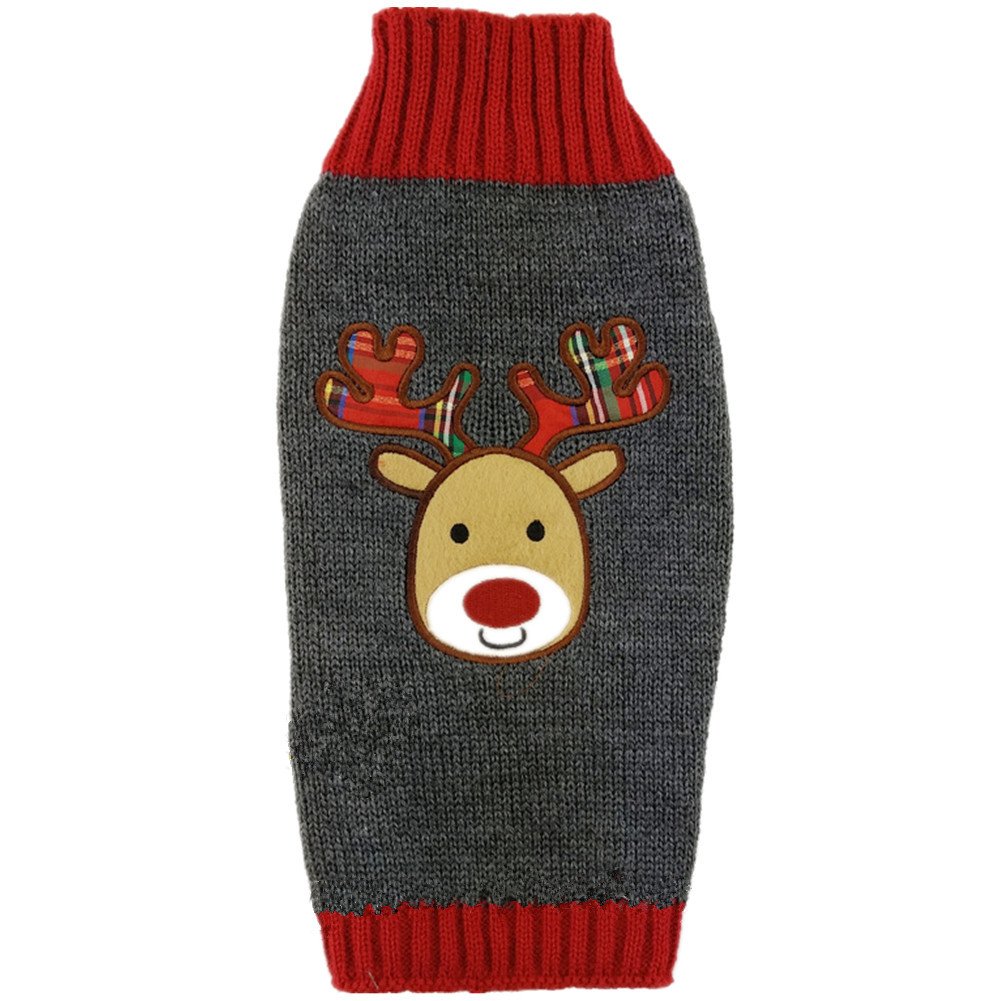Tangpan Pet Turtleneck Dog Sweater Puppy Cats Apparel Color Grey Reindeer Pro Size M