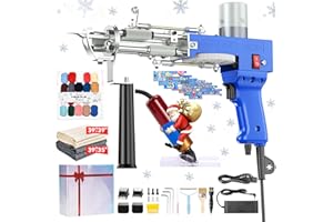 Riiai Tufting Gun Starter Kit,Tufting Gun with Carpet Trimmer Rug Making Kit, Rug Gun Cut Pile Loop Pile for Making Rugs, Carpet Trimmer Tufting for Sculpting (Dark Blue Rug Tufting Gun with Trimmer)