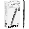 Uniball Vision Rollerball Pen - 12 Pack, Black Pens, 0.5mm Micro Tip Size - Smooth Writing Japanese Pens, School Supplies
