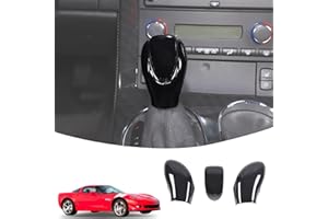 Lcojicep ABS Gear Shift Knob Head Cover Compatible with Corvette C6 2005-2013 ABS Interior Shell Insert Decoration Protector Gear Shifter Cover(Piano Black)
