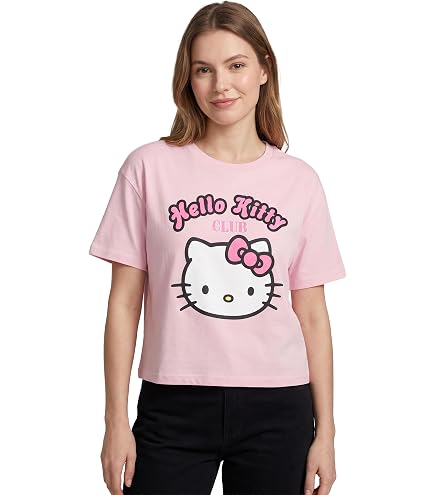 Hello Kitty Womens T-Shirt | Ladies Classic Kitten Short Sleeve