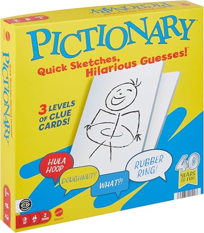 Mattel Games Pictionary Family Board Game for Kids Adults 2 Teams JDX96