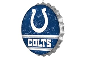 FOCO Indianapolis Colts 13” Jumbo Metal Distressed Bottle Cap Wall Sign – Limited Edition Colts Sign – Represent the NFL and Show Your Spirit with Licensed Football Fan Gear