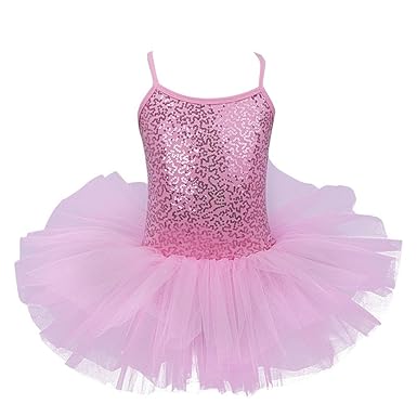 iiniim Mädchen Kleider Ballettkeider Ballettanzug Turnanzug Trikot Tanz Leotard Kleider mit Tüll Rock