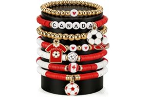 2026 World Cup Soccer Bracelet Set, Argentina, Brazil, Canada, England, Germany, Mexico, Spain, USA Soccer Fan Jewelry