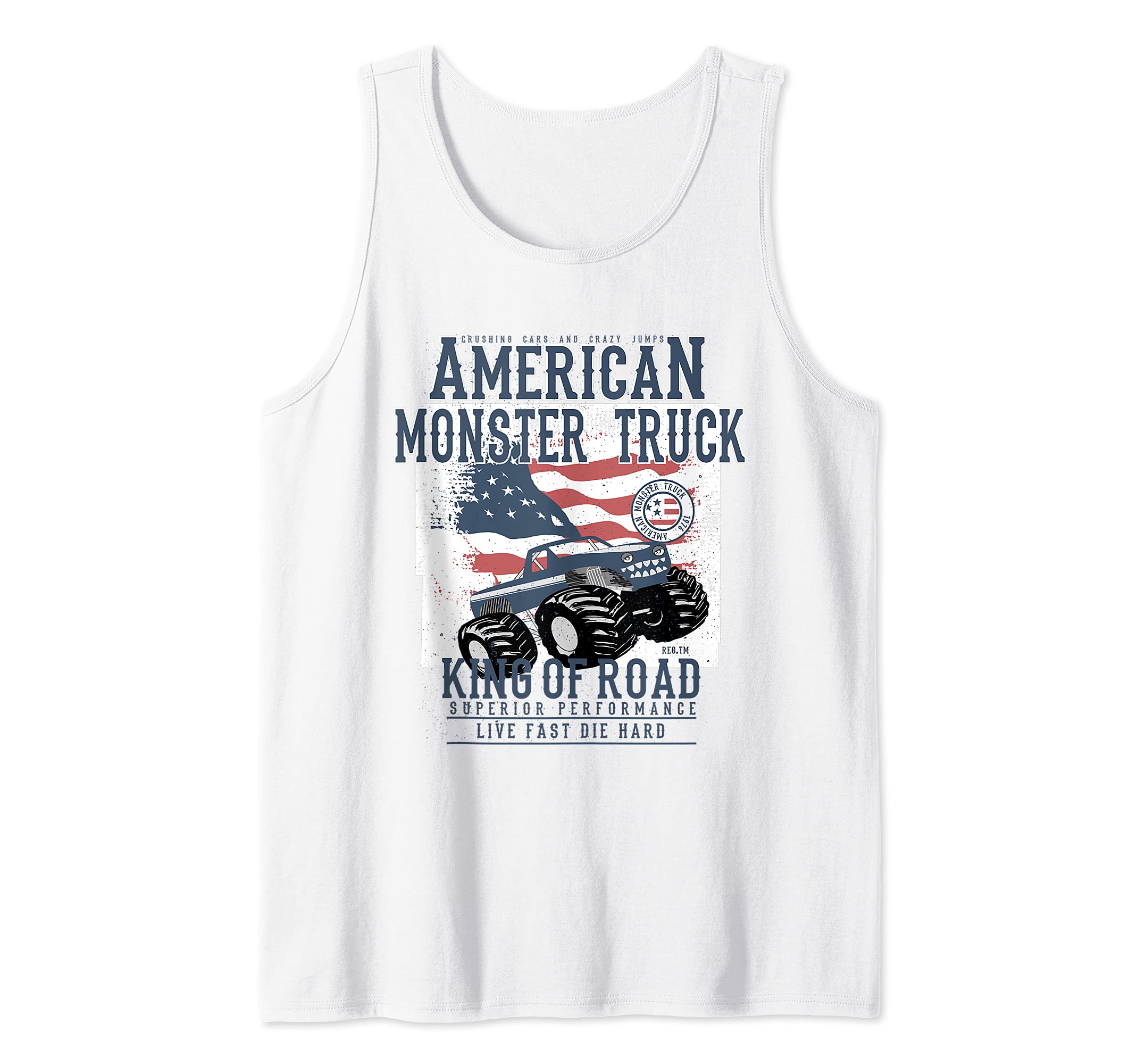 American Monster Truck King Of The Road Tank Top