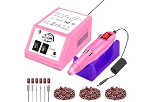 LAVAED Professional Nail Drill Electric Nail File Kit, Nail Filer Electric with 156pcs Sanding Bands and Nail Dril Bits for Acrylic, Gel Nail Manicure and Pedicure, Pink