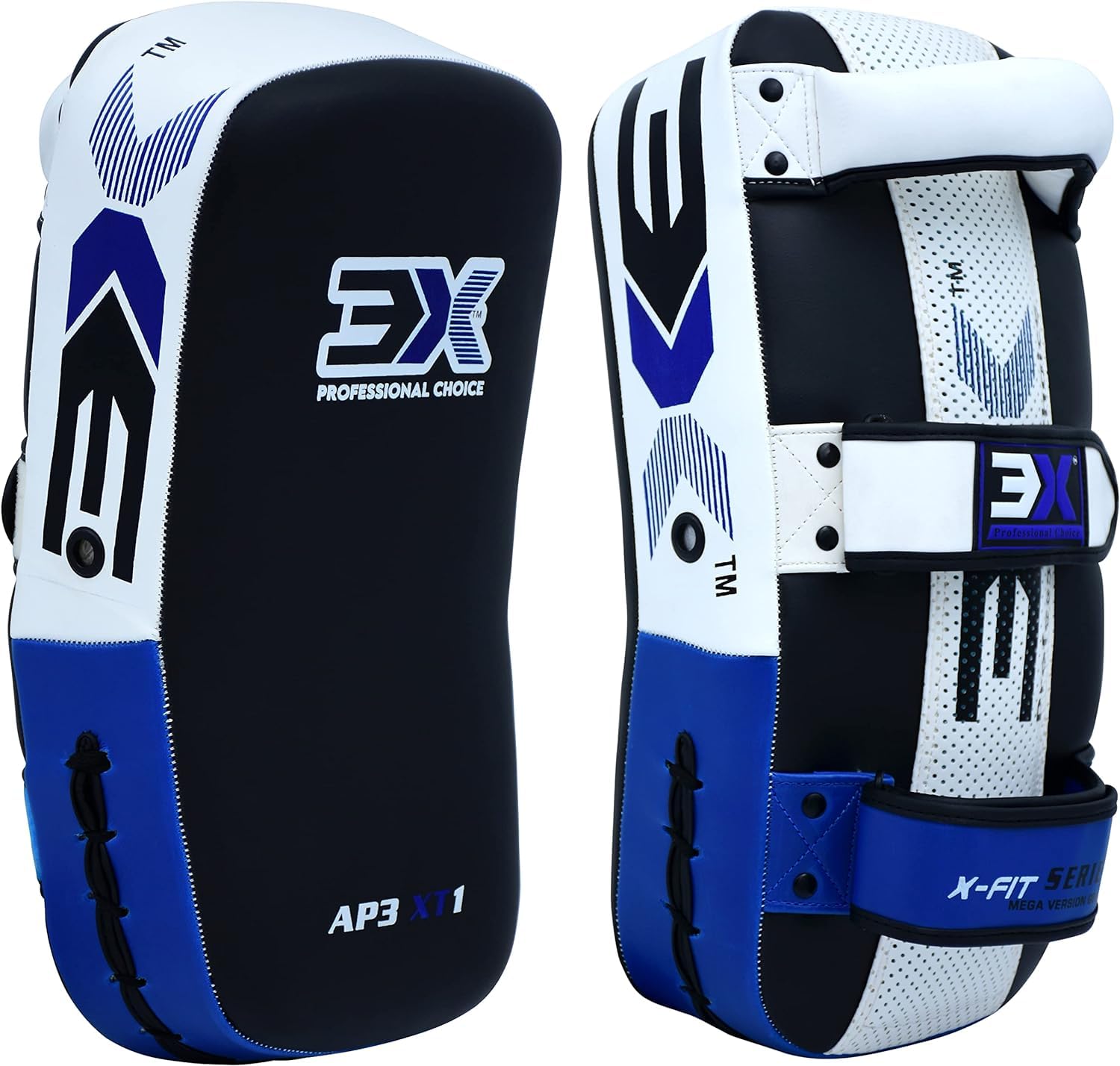 3X Sports Muay Thai Pad for Coaching, Kickboxing Curved Kick pad, Thai Pads Strike Shield MMA, Martial Arts, Karate, Taekwondo, Punching, Foot, Knee and Elbow Target
