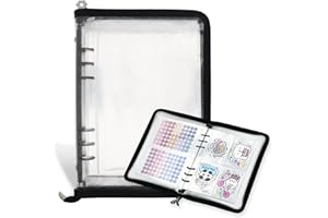 NOCAFI Sticker Organizer Binder Storage Book A5 Reusable Sticker Book Collecting Holder Display Album with 220 Pockets and Zipper Closure (Black)