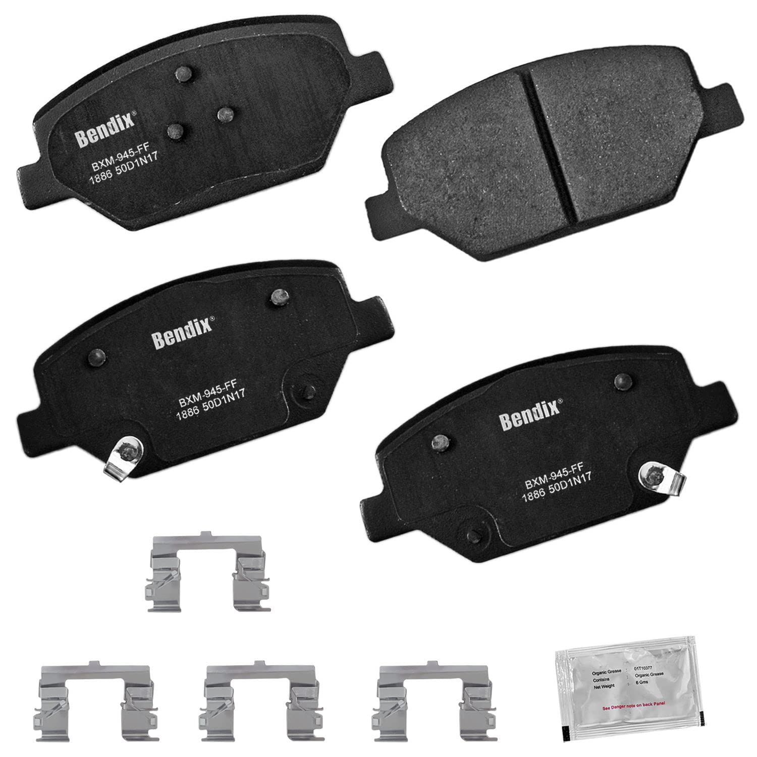 Bendix Priority1 CFM1886 Semi-Metallic Front Brake Pads for Select Models Buick Envision, LaCrosse, Regal Sportback, TourX, Cadillac XT4, Chevrolet Camaro, Equinox, GMC Terrain Image Bendix Priority1 CFM1886 Semi-Metallic Front Brake Pads for Select Models Buick Envision, LaCrosse, Regal Sportback, TourX, Cadillac XT4, Chevrolet Camaro, Equinox, GMC Terrain Image