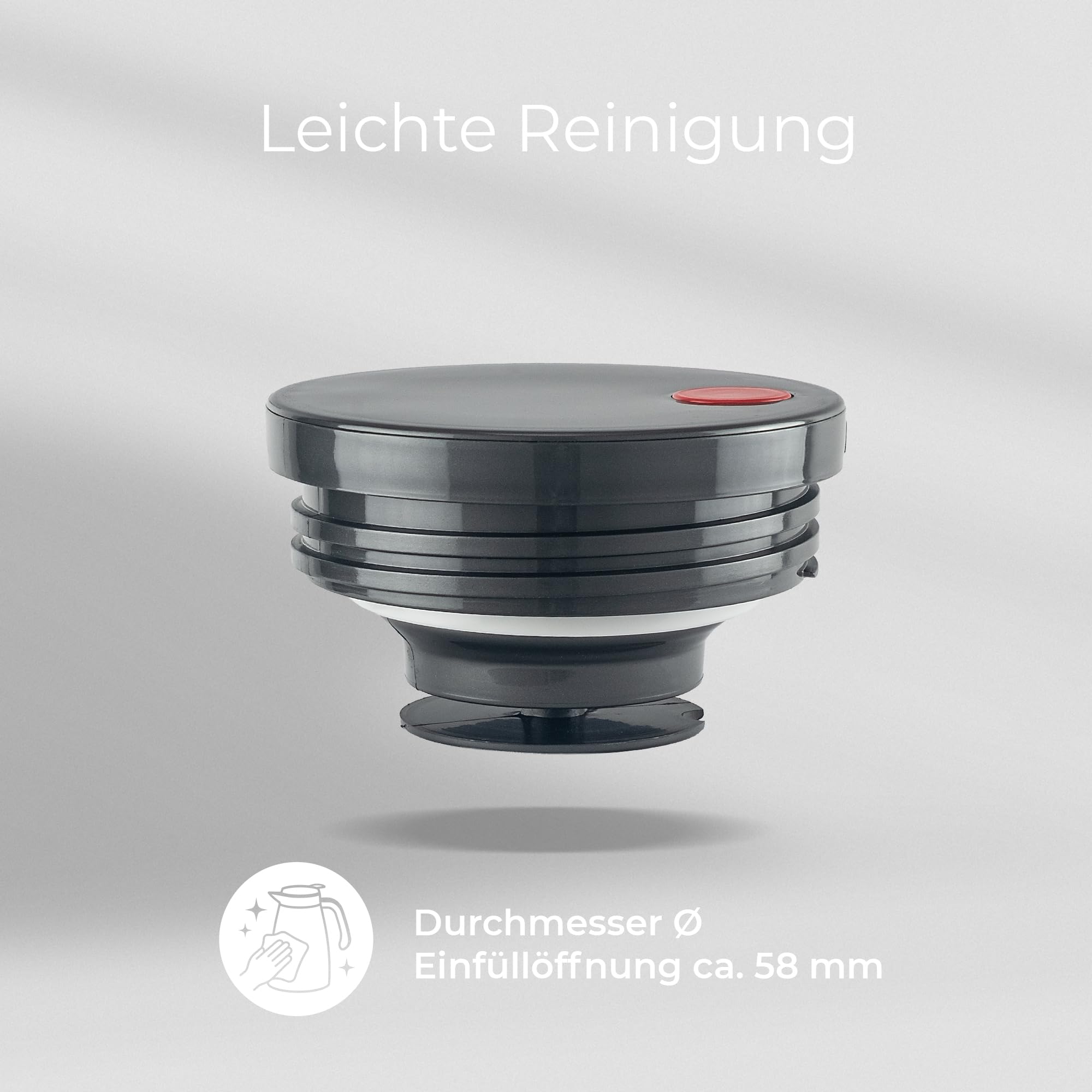 ROTPUNKT Isolierkanne 1 Liter mit Glaseinsatz – Thermokanne & Warmhaltekanne für Kaffee und Tee - Made in Germany - hält Getränke bis zu 24 Std heiß & 36 Std kalt (Maxima 760, Titan) 9