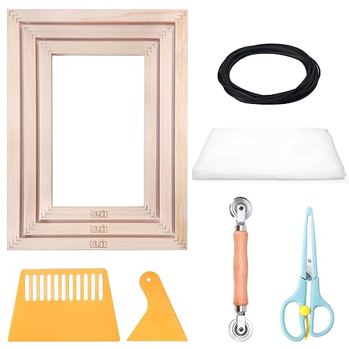 Caydo 3PCS Easy Replaceable Mesh Wooden Screen Printing Frame