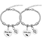 Mwphuy Best Sister Ever Gifts 2Pcs Bracelets for Big Sis Little Sis Gifts Birthday Graduation Christmas Gift for Women Girls Friend Bestie Soul Sisters Friendship Bracelet Gifts for 2 Twin Sisters