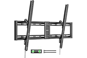 monTEK Heavy Duty Tilt TV Wall Mount for 43–100" Large Flat & Curved TVs, Holds 200 lbs, Ultra Slim Low Profile Bracket with 8° Tilt, Fits 16"/18"/24" Wood Studs, Max VESA 800x600, 4× Load Tested
