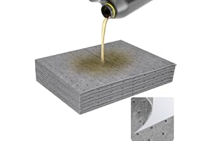 Tottist Oil Absorbent Pads | 13"x10" Meltblown Polypropylene Mats, Hand-Tear Lines for Automotive & Workshop | Vacuum Eco-Pac