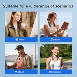 Jsdoin Portable Neck Fan USB Rechargeable 5 Speed Bladeless Blue view 6