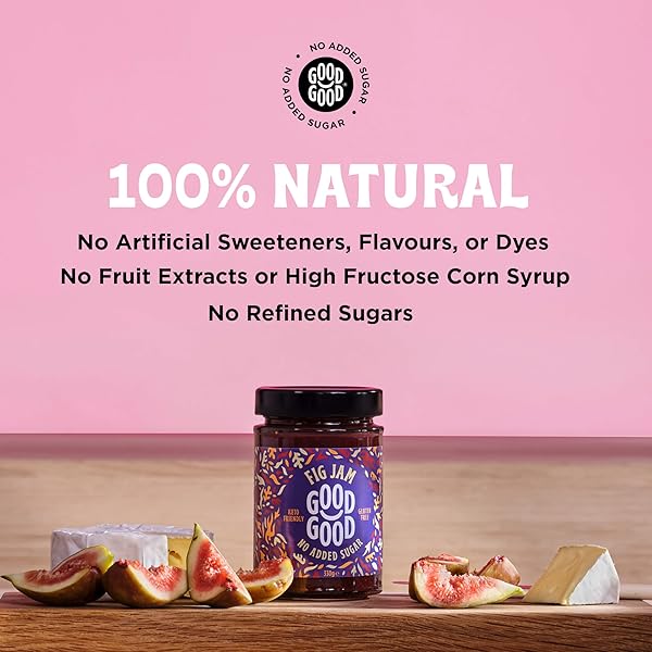 GOOD GOOD FIG JAM – NO ADDED SUGAR – LOW CALORIE – GLUTEN FREE AND VEGAN – DIABETIC AND KETO FRIENDLY – 12OZ / 330G (PACK OF 1)
