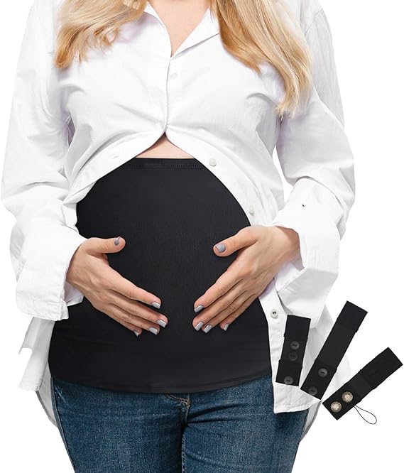 Bamboo Belly Bands for Pregnancy, Waistband Extenders, Maternity