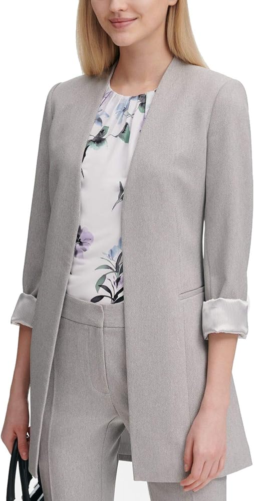 calvin klein open front long jacket