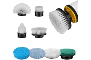ZORDIN Electric Spin Scrubber Replacement Brush Head, 8pcs Replaceable Brush Heads for Electric Spin Scrubber, Extra Brush Accessories Kit for Floor/Wall/Tub/Tile, 4 Soft Brushes, 4 Hard Brush