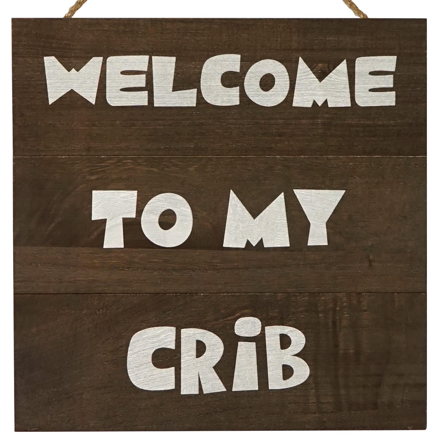Welcome to My Crib Sign - Woodland Nursery Decor, Rustic Wood Toddler Room Wall Decor Hanging Sign for Kids Bedroom Decor, Baby Nursery Gifts