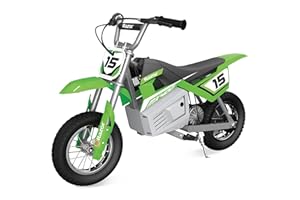 Razor MX400 Dirt Rocket Electric Bike for Kids Ages 8+, 140 Pounds Max Weight, Green – 24-Volt Battery, up to 14 Mph, 30-Minute High Speed Ride Time, Twist-Grip Throttle, 12-Inch Pneumatic Tires