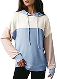 Dokotoo Womens Hoodies Knitted Hoodie Color Block