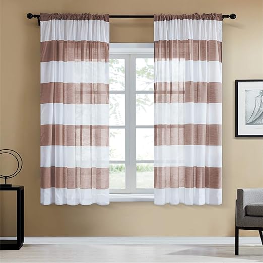 Amazon Com Top Finel Sheer Curtains 63 Inch Length For Bedroom