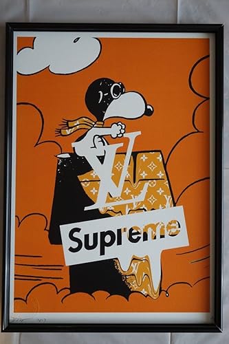 Amazon Co Jp 新品 17年版 世界限定100枚 スヌーピー ルイヴィトン Supreme ピーナッツ Snoopy Lv Vuitton 作者サイン有 証明書付属 ポスター ホビー 通販