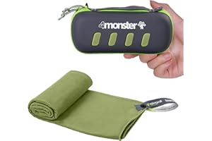 4Monster Camping Towel Super Absorbent-Quick Dry Microfiber Towel Ultra Compact & Soft-Travel Towel Lightweight for Backpacking,Hiking,Gym,Beach,Swimming,Yoga