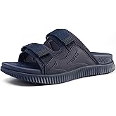 KuaiLu Mens Orthotic Sandals Athletic Thick Cushion Recovery Sport Slides Adjustable Strap Open Toe Walking Sandles With Comfortable Plantar Fasciitis Arch Support