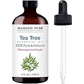 MAJESTIC PURE Tea Tree Essential Oil | 100% Pure and Natural Oil | Therapeutic Grade Essential Oils for Hair Care, Home Diffu