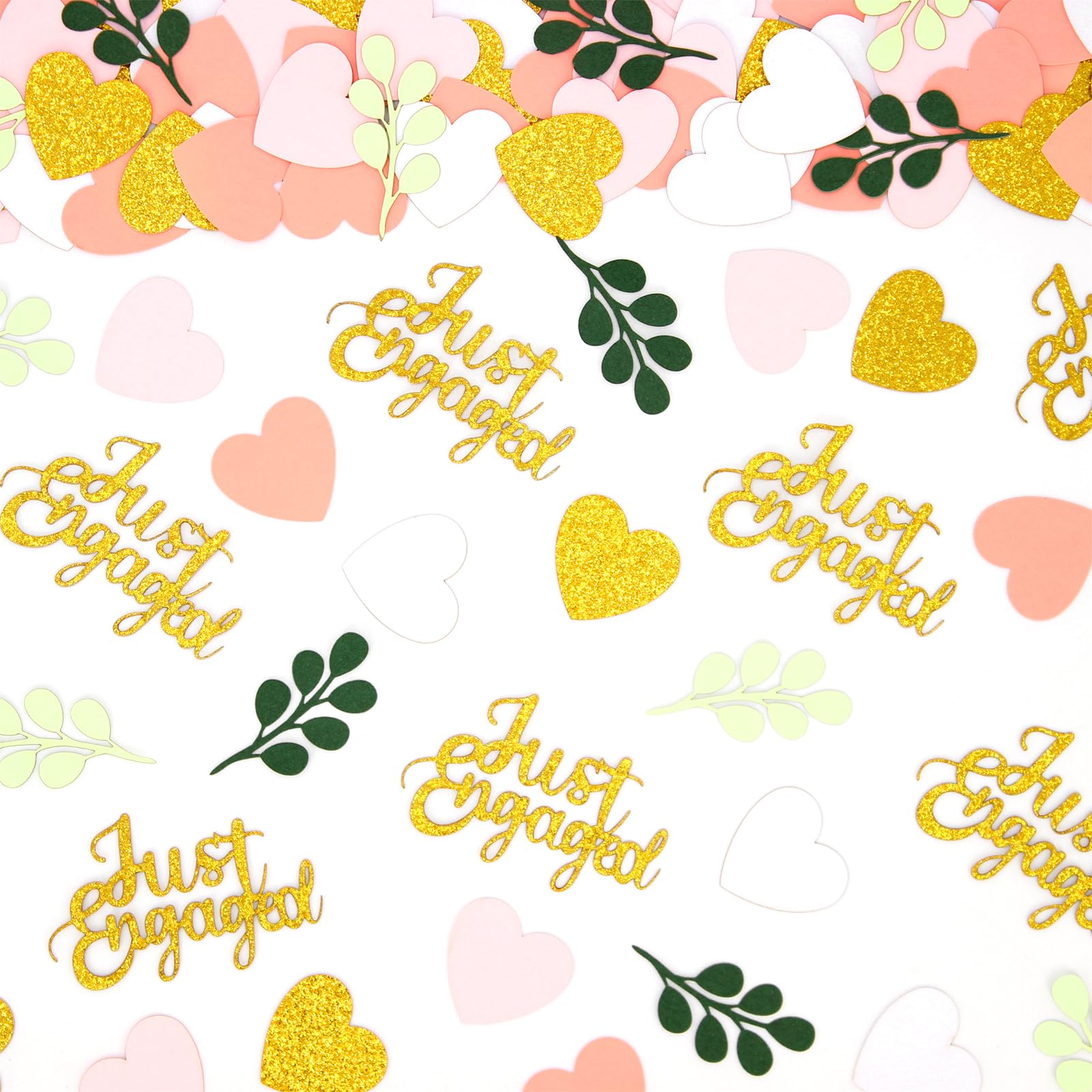 Photo 1 of Vofrise 200PC Engagement Confetti for Engagement Party Decorations Sage Green and Pink Gold Heart Just Engaged Table Confetti for Wedding Shower Bachelorette Party Decorations