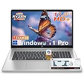 HP 17 inch laptops Touchscreen, AMD Ryzen 5 (Up to 4.3GHz), 17.3" HD+ Touch Screen, Copilot, WiFi 6, BT 5.4, Numeric KB, Wins 11 Pro, Patented KB Kit (32GB RAM, 1TB SSD)