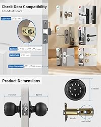 WREO Keypad Smart Door Knob Lock, Keyless Entry