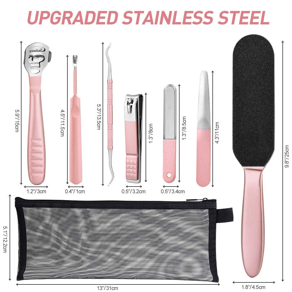 Professional Pedicure Foot File Kit, Double-Sided Colossal Stainless Steel Foot Rasp Foot Scraper and Callus Remover Dead Skin Corn Remover for Feet : Beauty