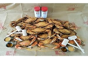 HARBOUR HOUSE CRABS Fresh Maryland Blue Crabs | Steamed | Includes Crab Paper, 2 Mallets & Pint Glass | Wild Caught | Gourmet Seafood | Large (6”-6.5” in)- 1 Dozen | iLoveCrabs