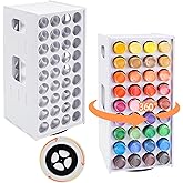 UgyDuky Acrylic Craft Paint Storage Organizer, 72 Holes, 360° Spinning Tower, White