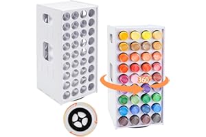 UgyDuky Acrylic Craft Paint Storage Organizer, 72 Holes, 360° Spinning Tower, White