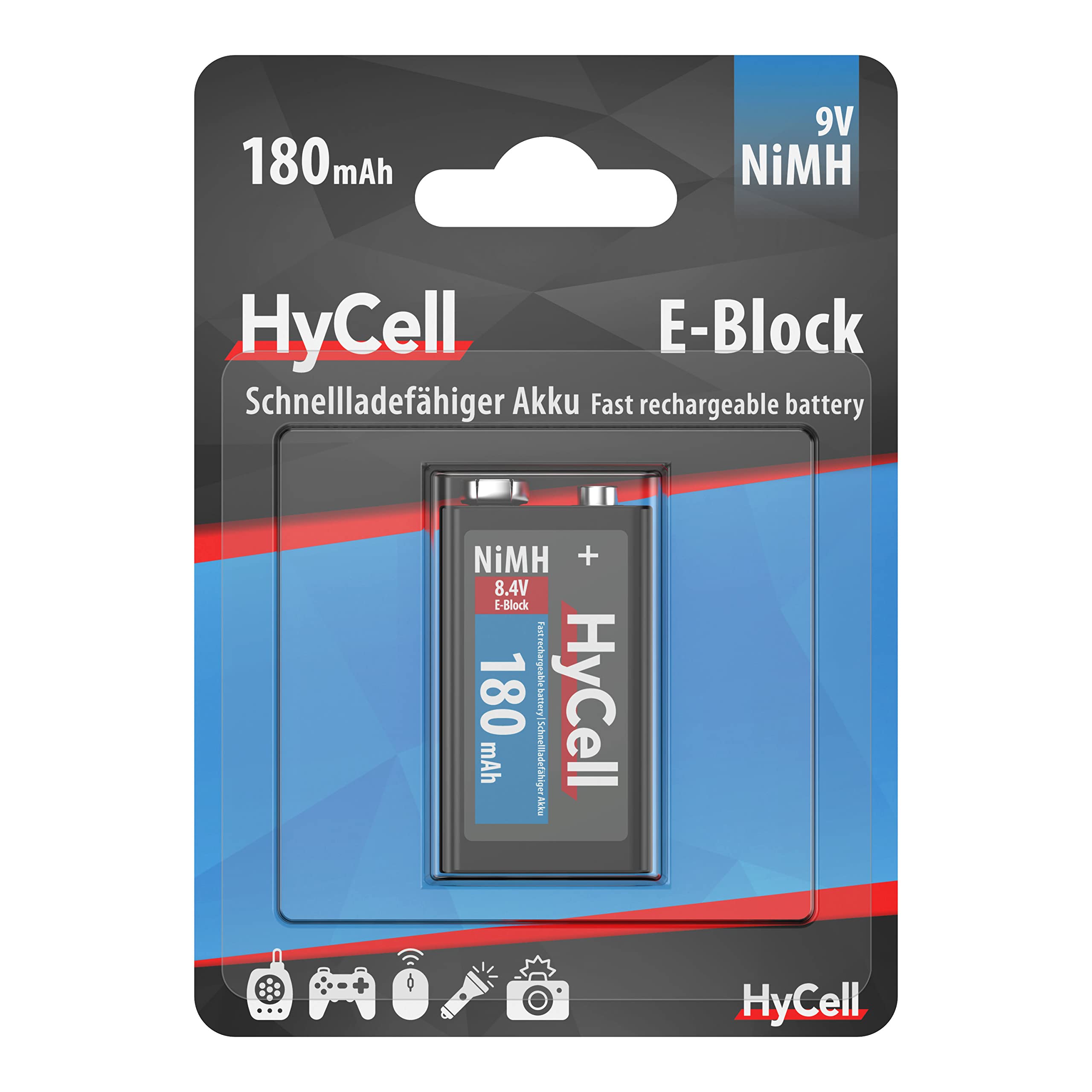 HyCell 9V 150mAh Ready2use NiMH Professional Rechargeable Battery