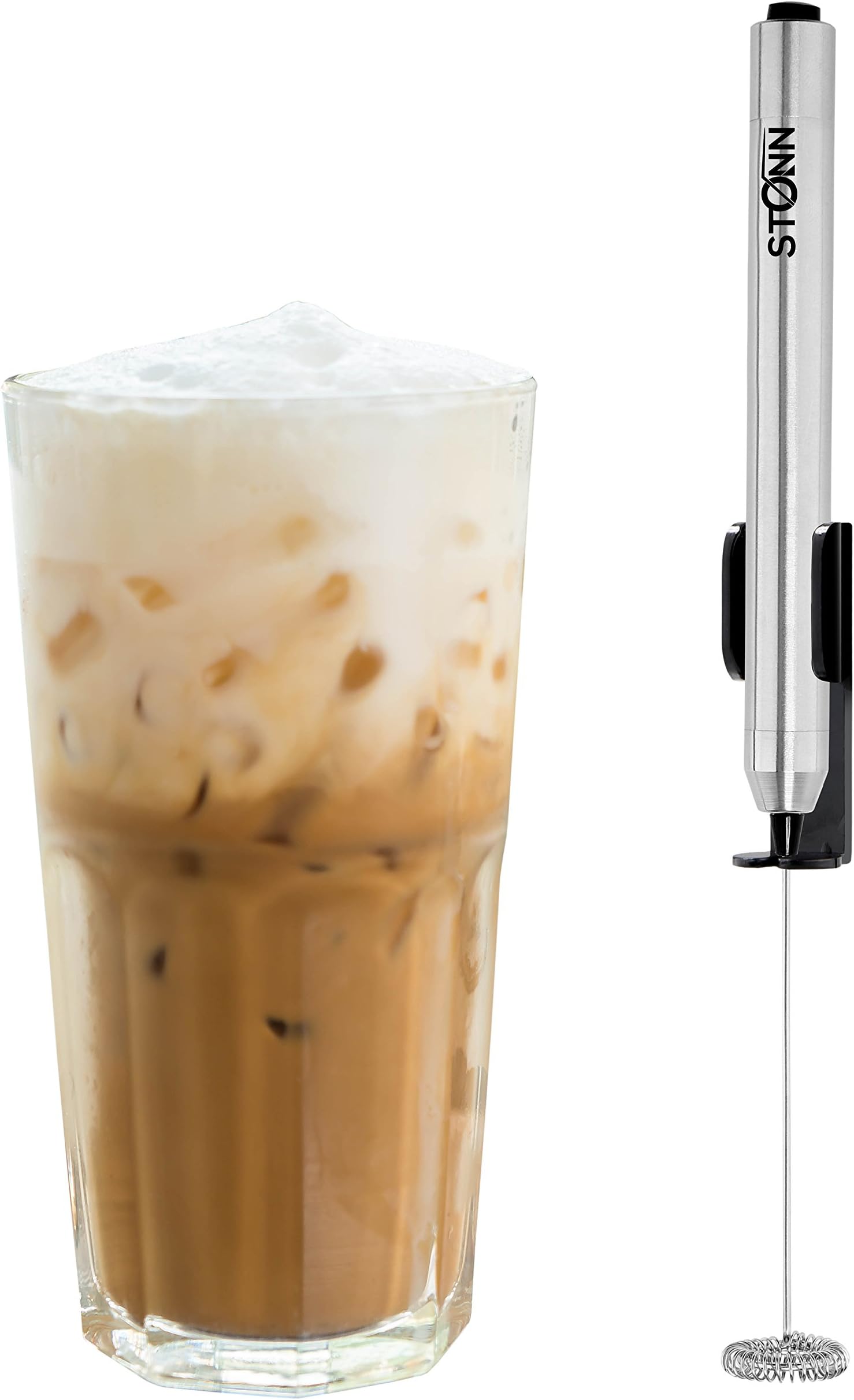Stainless Steel Electric Milk Frother Handheld for Drink Mixer, Latte, Coffee, Foam and Cappuccino Maker