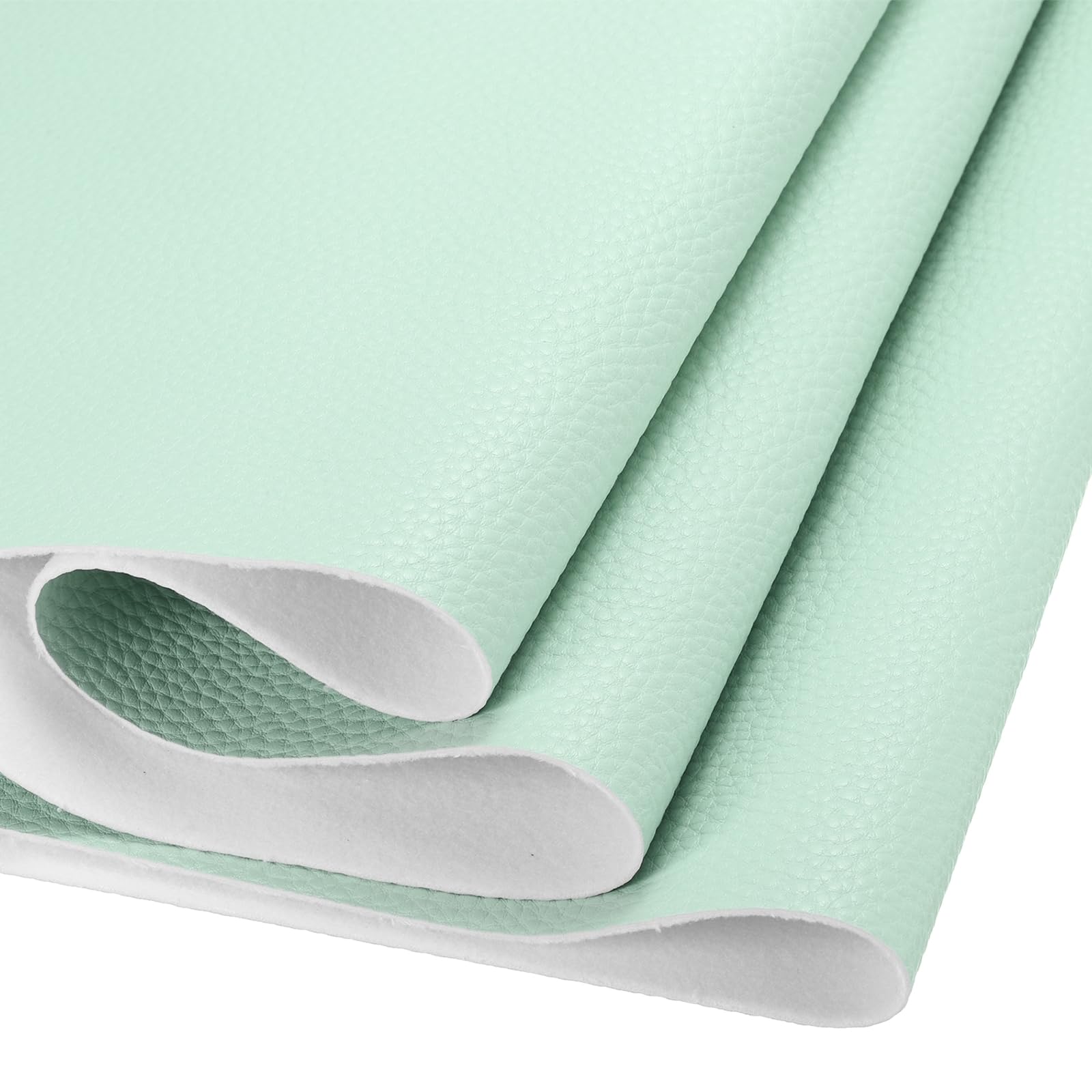 DMiotech 1 Pack 14 Inch x 53 Inch Faux Leather Strip Furniture Cover Napa Skin Water Green PU Leather Roll for Handmade DIY Craft Projects