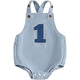 Tiacham Baby Boy Girl First Birthday Overalls One Year Old 1st Birthday Overall Romper Corduroy 1 Rompers Clothes Outfit