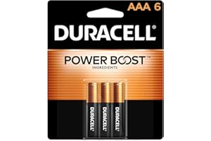 Duracell Coppertop AAA Batteries with Power Boost Ingredients, Triple A Batteries, 6 Count (Pack of 1) for Household and Office Devices, Alkaline AAA Battery