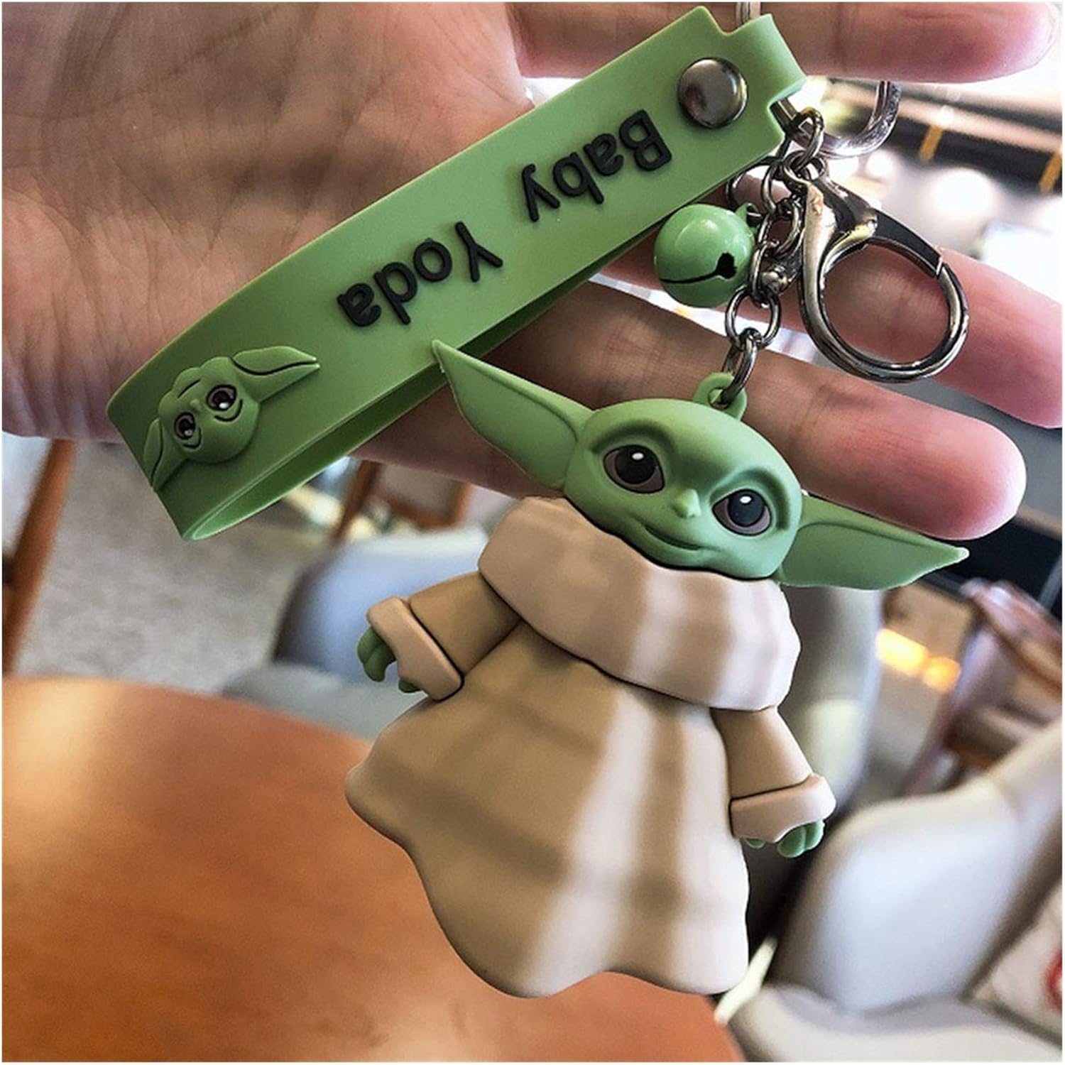 Djujiabh Keychain Baby Keychain Mandalorian Cute Yoda Silicone Keyring
