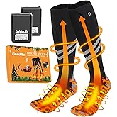 Heated Socks 9000mAh*2 Battery, Rechargeable Heated Socks Up to 14 Hours with 4 Adjustable Heating Levels for Winter Hunting Fishing Skiing Cycling Hiking Camping Outdoor