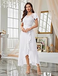 BeryLove Prom Dresses for Women Wedding Guest Ruffe